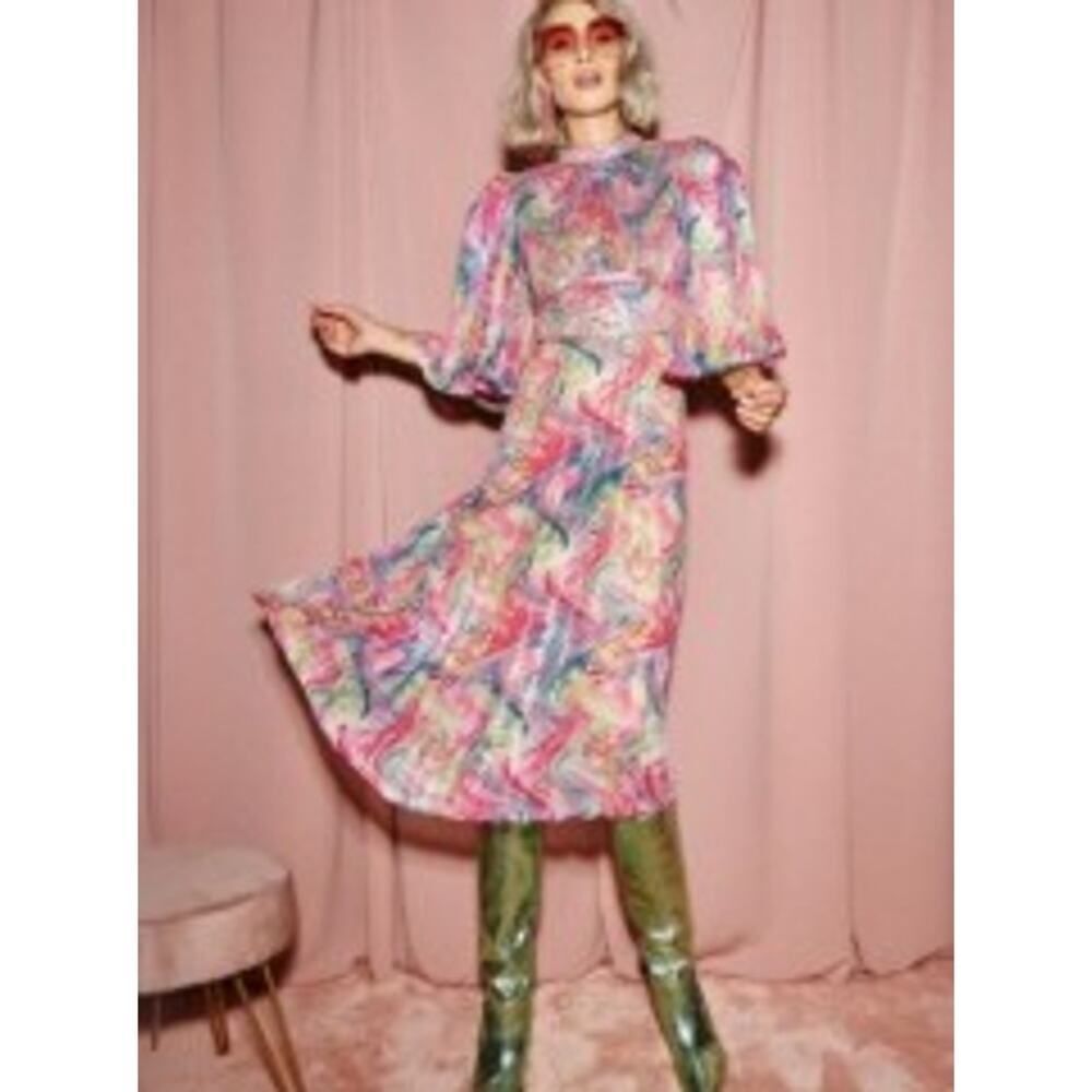 NWT CeliaB Floradora Sequin Midi Dress Sz. L